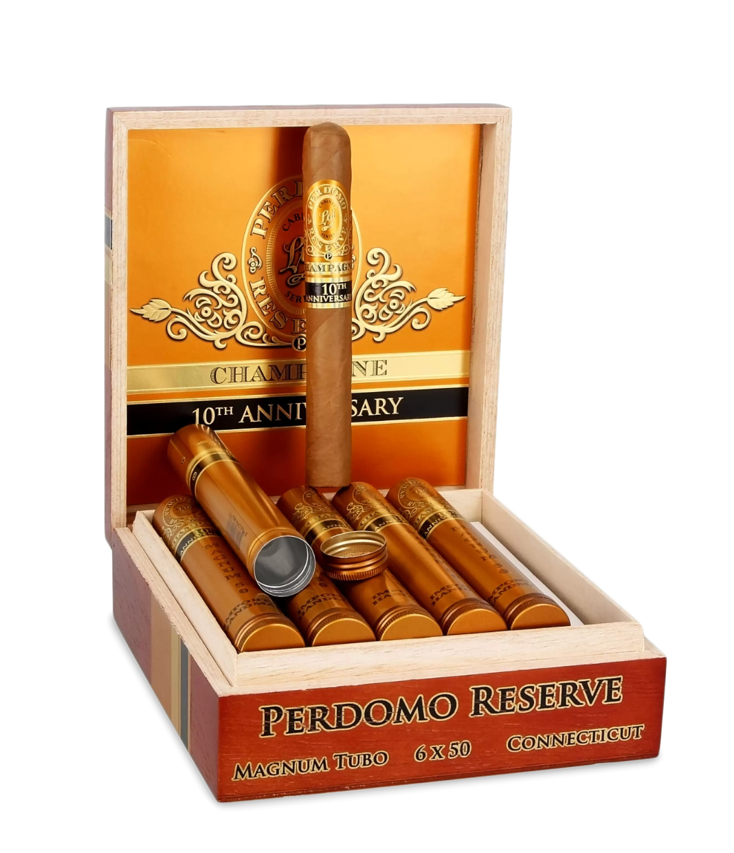 Perdomo Reserve 10th Anniversary Connecticut Magnum 50 Tubo Cigar - Image 3
